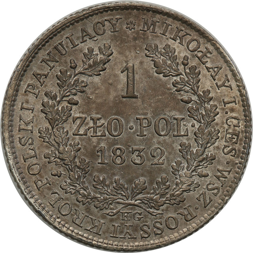 Królestwo Polskie. Mikołaj I. Złotówka 1832 KG, Warszawa